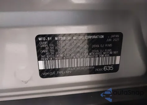 2022 Mitsubishi Outlander Es 2.5 S-Awc z USA, uszkodzony, nr VIN JA4J4TA80NZ018994